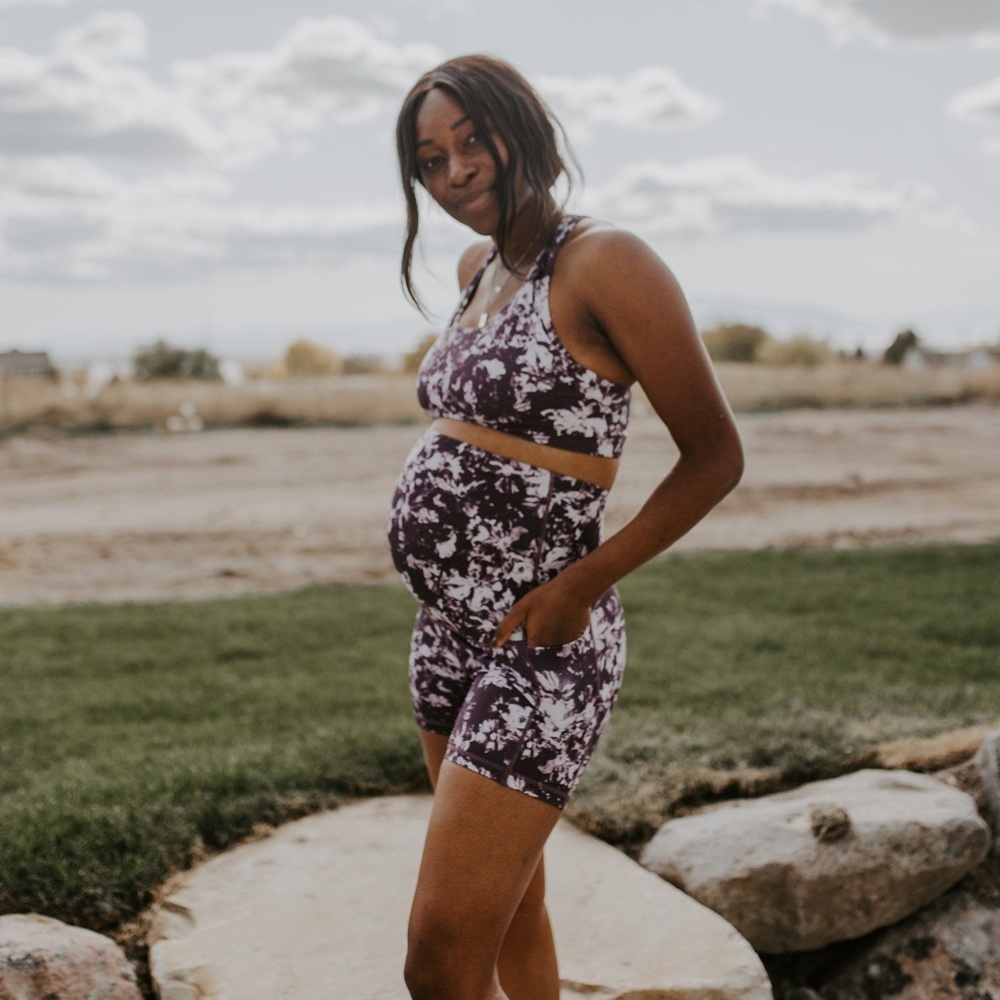 Maternity rio eggplant floral